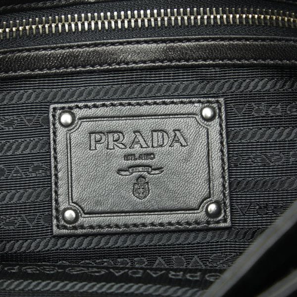 8 Prada Side Frill Shoulder Bag Handbag Black