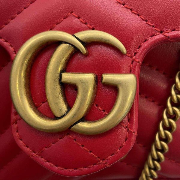 8 Gucci Chain Shoulder Bag GG Marmont Super Mini Pouch Red