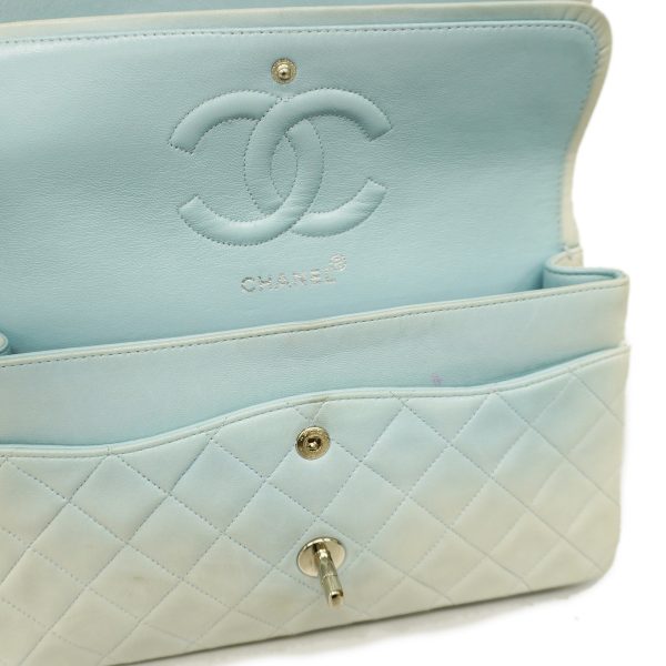 9 Chanel Matelasse W Flap W Chain Lambskin Light Blue