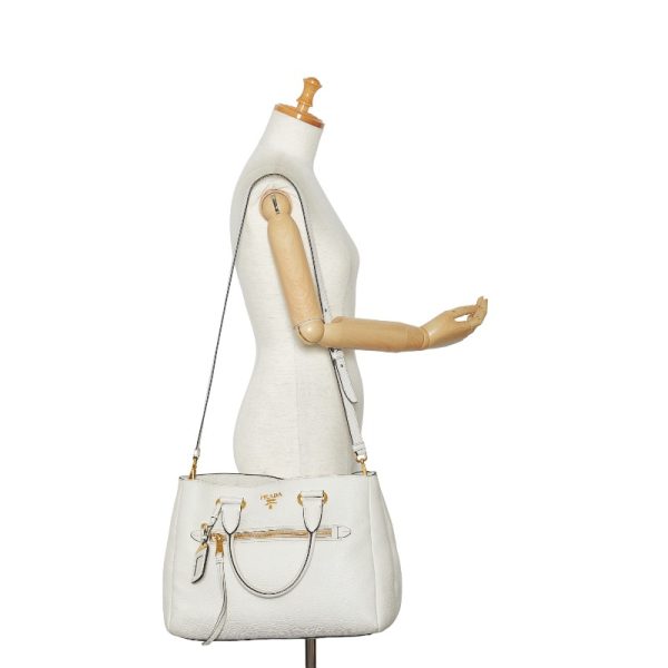 9 Prada Handbag Shoulder Bag 2way White