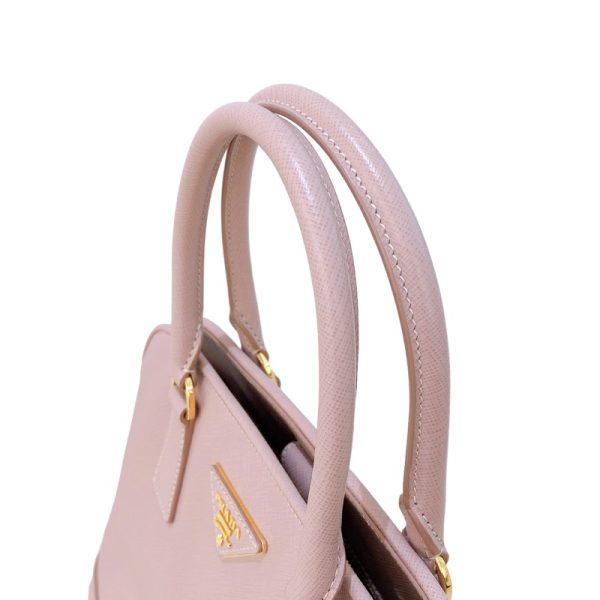 9 PRADA Saffiano 2Way Handbag Beige