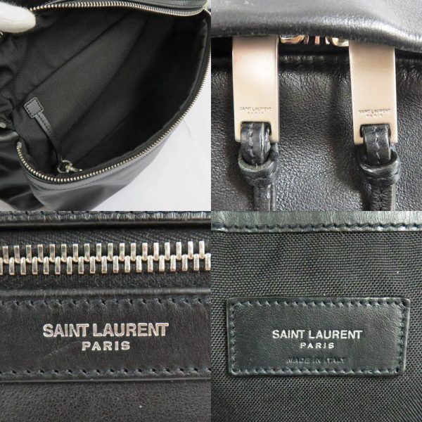 9 Saint Laurent City Backpack Leather Rucksack Black