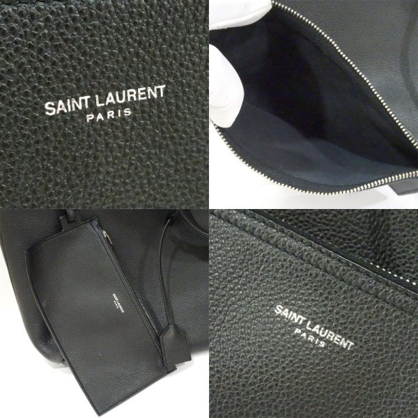 9 Saint Laurent Bold Shopping Leather Tote Bag Black