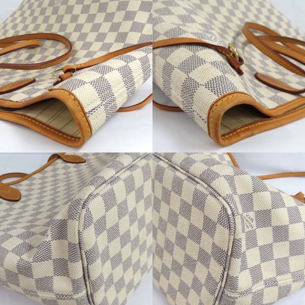 9 Louis Vuitton Neverfull MM Damier Azur Beige