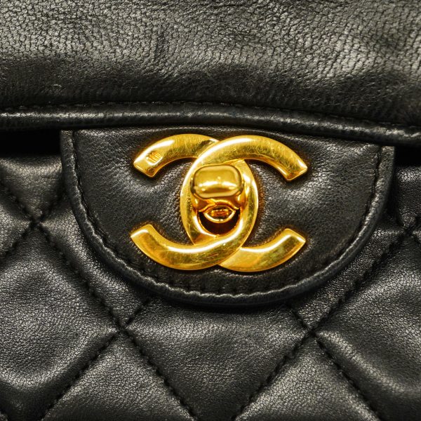 9 Chanel Shoulder Bag Matelasse Chain Lambskin Black