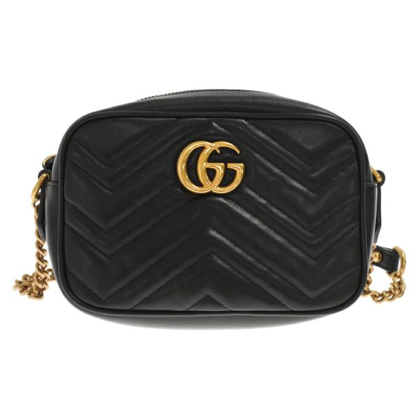 9223h150053 1 Gucci GG Marmont Quilted Leather Shoulder Bag Black