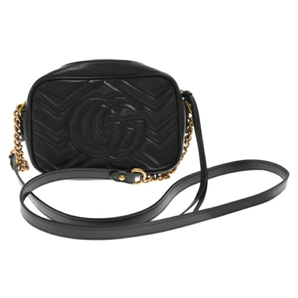 9223h150053 2 Gucci GG Marmont Quilted Leather Shoulder Bag Black