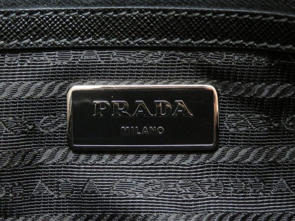 9a0127ee5 8 Prada Saffiano Leather Handbag Black Silver Metal