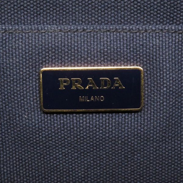 9f0265eza5 7 Prada Canapa Canvas Navy 2way Handbag Gold Metal