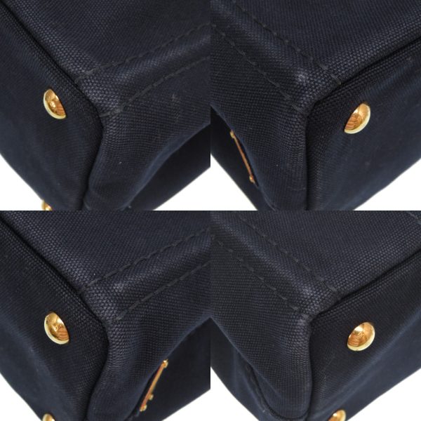 9f0265eza5 8 Prada Canapa Canvas Navy 2way Handbag Gold Metal