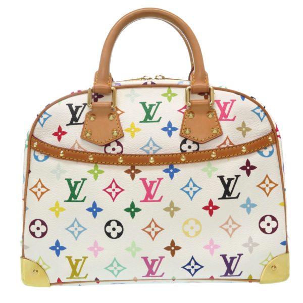 9j0188bzs5 1 Louis Vuitton Monogram Multicolor Trouville Handbag White Bronze