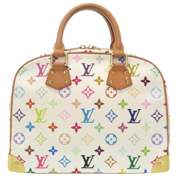9j0188bzs5 2 Louis Vuitton Monogram Multicolor Trouville Handbag White Bronze