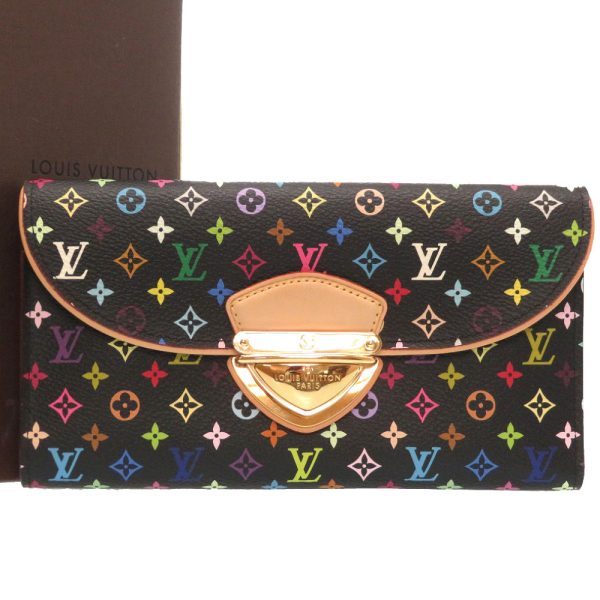 9k0134slz5 1 Louis Vuitton Monogram Multicolor Portefeuille Eugenie Noir Long Wallet Black LV