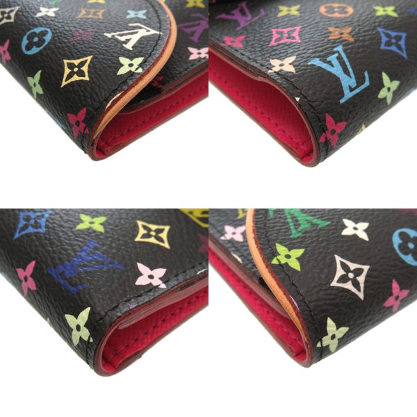 9k0134slz5 8 Louis Vuitton Monogram Multicolor Portefeuille Eugenie Noir Long Wallet Black LV