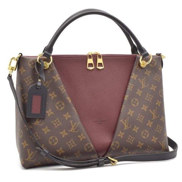 c240400042512 Louis Vuitton V Tote MM Monogram Bordeaux Tote Bag Handbag Shoulder Crossbody