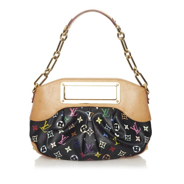 dkuaa9pxd9ycgglj 1 Louis Vuitton Monogram Judy PM Chain Handbag Shoulder 2way Noir PVC Leather