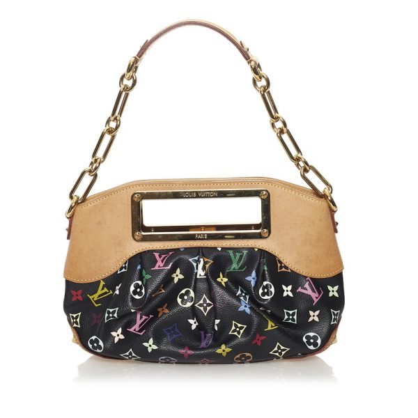 dkuaa9pxd9ycgglj 3 Louis Vuitton Monogram Judy PM Chain Handbag Shoulder 2way Noir PVC Leather