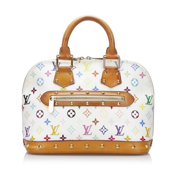 ew8u3crzk6btq6mt 1 Louis Vuitton Monogram Multicolor Alma PM Handbag Bronze White PVC Leather