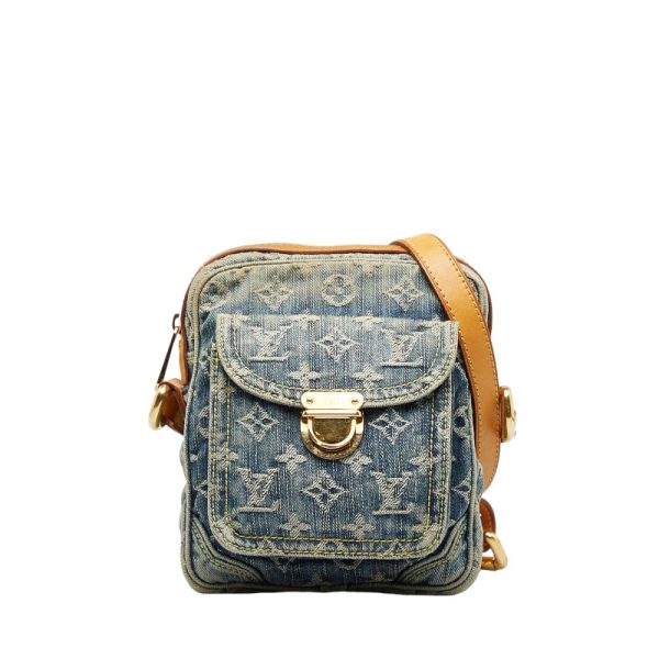 ew8u3crzk6btq6mt 1 Louis Vuitton Monogram Denim Shoulder Bag Camera Bag Blue Denim Leather