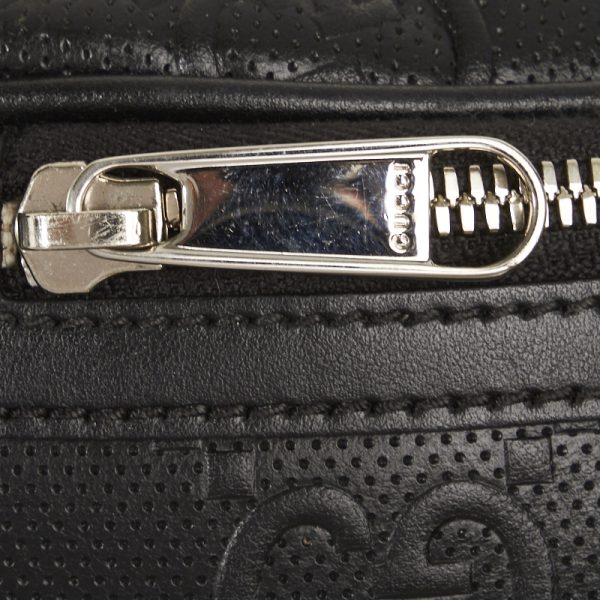 ew8u3crzk6btq6mt 1 Copy Gucci Gg Embossed Waist Bag Body Bag Shoulder Bag Black Leather