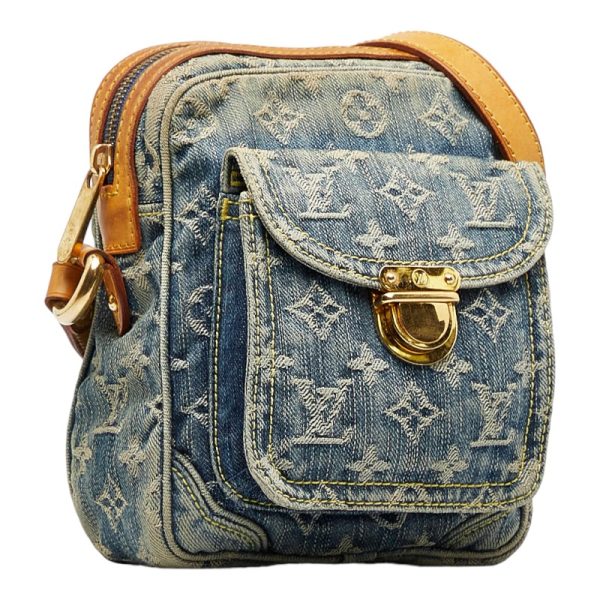 ew8u3crzk6btq6mt 2 Louis Vuitton Monogram Denim Shoulder Bag Camera Bag Blue Denim Leather