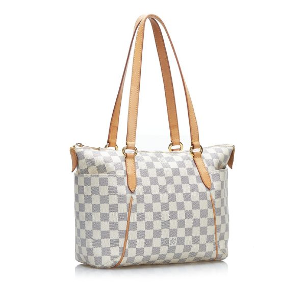 ew8u3crzk6btq6mt 2 Louis Vuitton Damier Azur Totally PM Tote Shoulder Bag White Leather