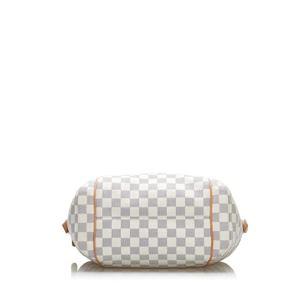 ew8u3crzk6btq6mt 4 Louis Vuitton Damier Azur Totally PM Tote Shoulder Bag White Leather