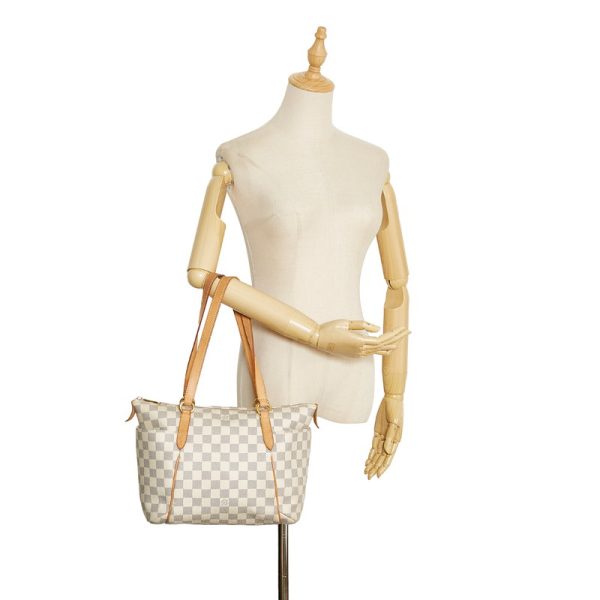 ew8u3crzk6btq6mt 9 Louis Vuitton Damier Azur Totally PM Tote Shoulder Bag White Leather