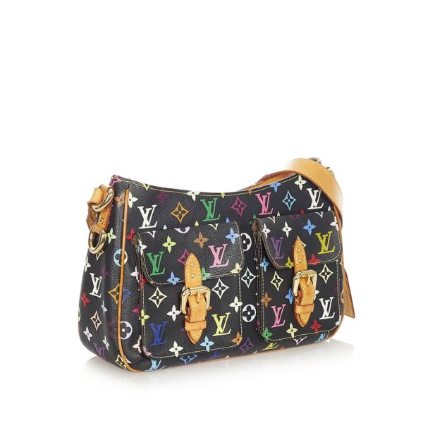 glj1glvsh044 2 Louis Vuitton Multicolor Lodge PM Black PVC Leather Shoulder Bag