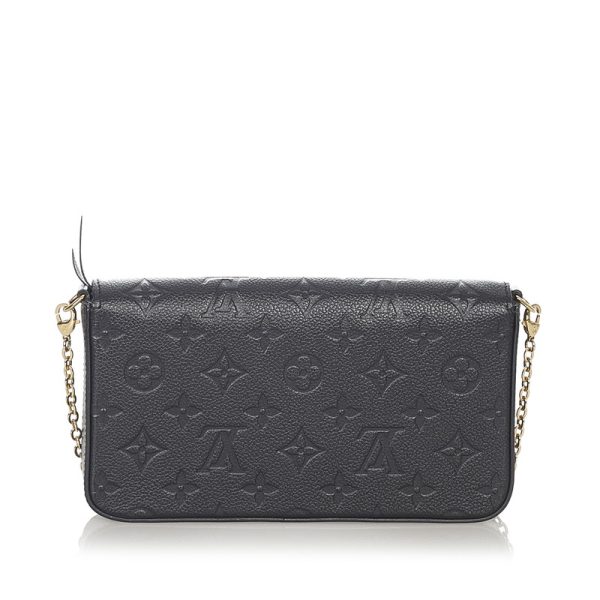 glj1ilvsh037 3 Louis Vuitton Empreinte Pochette Félicie Black Leather Chain Shoulder Bag