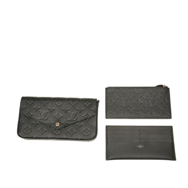 glj1ilvsh037 9 Louis Vuitton Empreinte Pochette Félicie Black Leather Chain Shoulder Bag