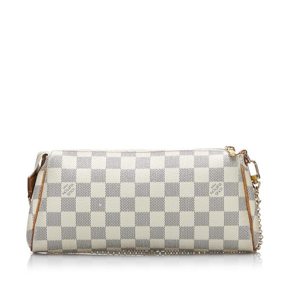 igopntf5l46xl3ha 3 Louis Vuitton Damier Azur Eva Chain Shoulder Handbag White PVC Leather