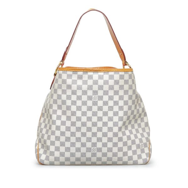 k4ifcq1z2wahg8yo 3 Louis Vuitton Damier Azur Delightful MM Shoulder Bag White PVC Leather