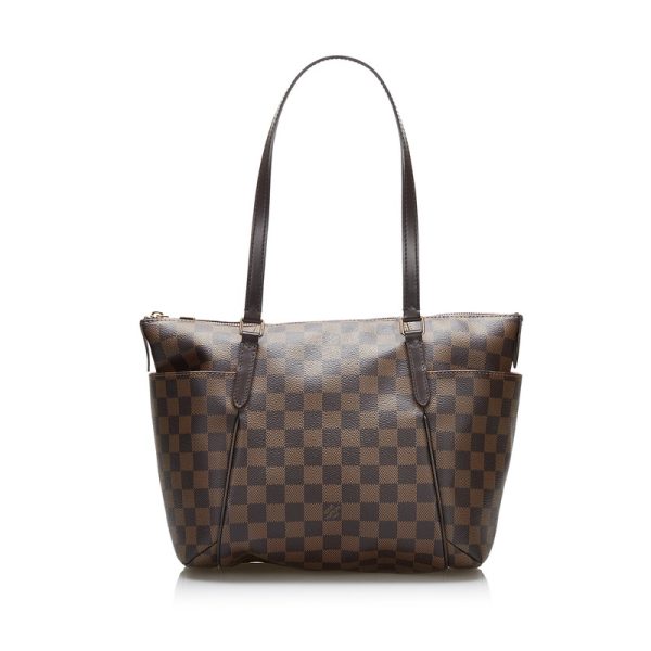 lcb32m3q7ka3bglz 1 Louis Vuitton Damier Totally PM Handbag Tote Bag Ebene Brown PVC Leather