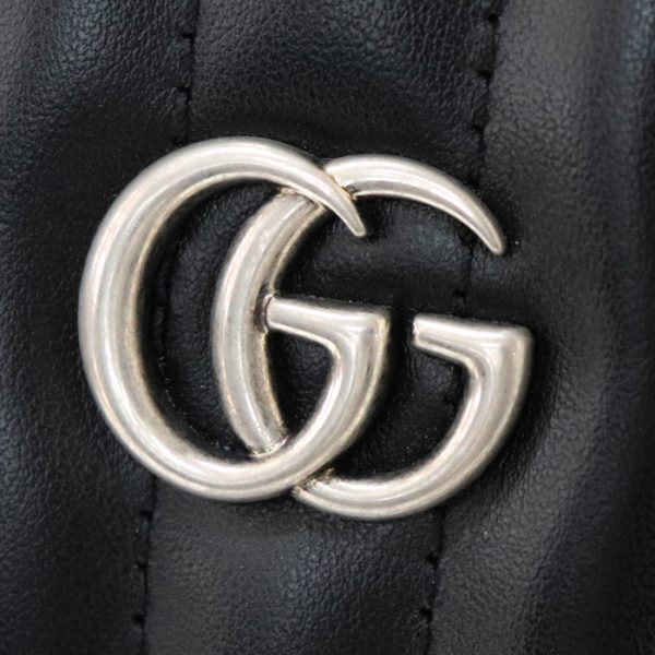 o23 0527 2 5 Gucci GG Marmont Small Tote Bag Black Leather Handbag