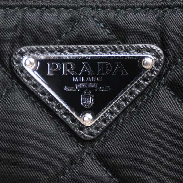 sb23 0811 22 816 Prada Tessuto 2way Shoulder Bag Nylon Black Silver Metal