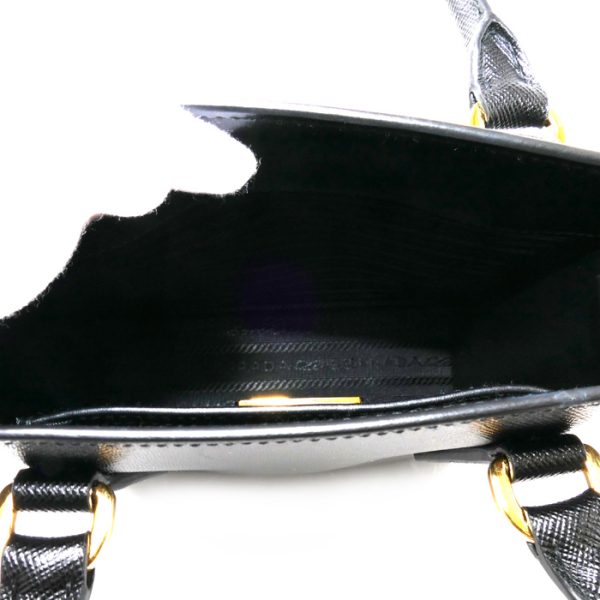 sb23 1013 17 3 Prada Saffiano Luxe 2way Shoulder Bag Black Gold Metal