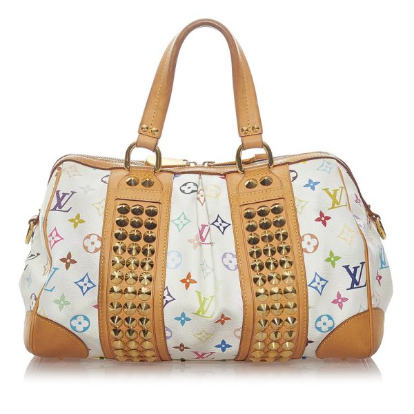 vjppt0w8v7s8huve 1 Louis Vuitton Courtney MM Shoulder Multicolor Leather White