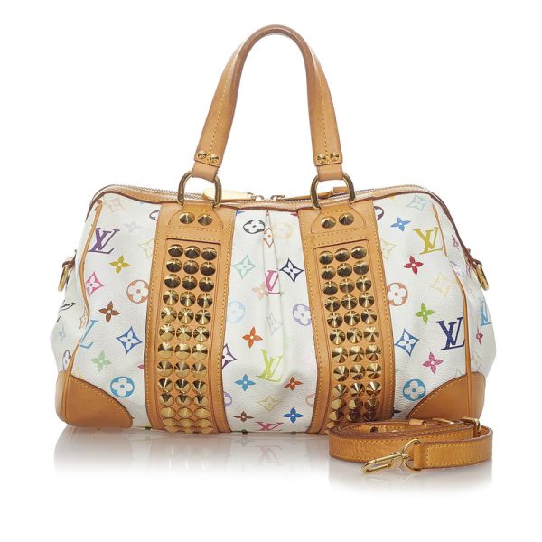 vjppt0w8v7s8huve 10 Louis Vuitton Courtney MM Shoulder Multicolor Leather White