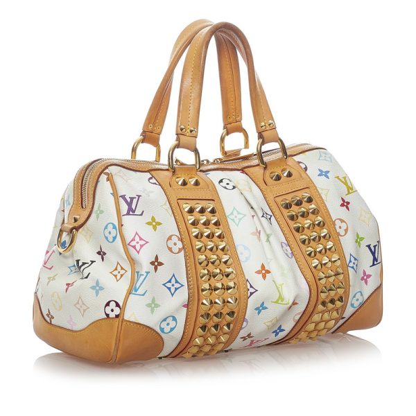 vjppt0w8v7s8huve 2 Louis Vuitton Courtney MM Shoulder Multicolor Leather White