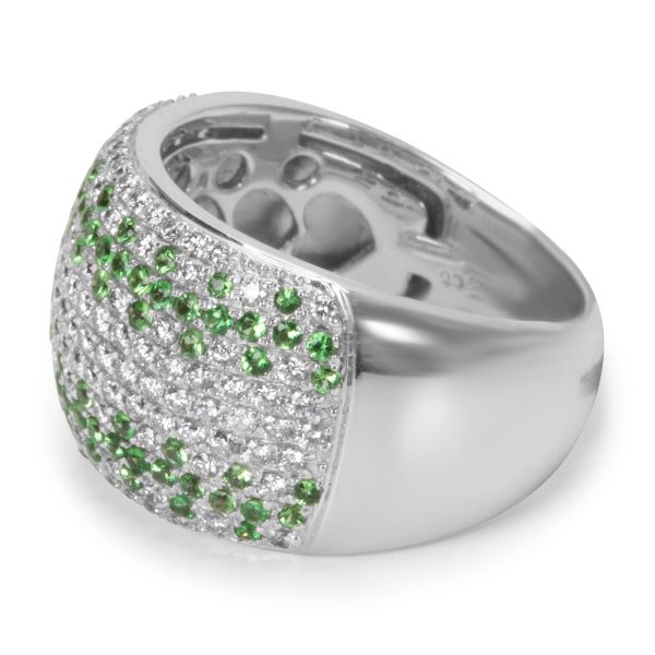 005953 sv af3449c1 cd6d 43f4 83b3 1d3bc8aac5cf BRAND NEW Diamond and Peridot Fashion Ring in 18K White Gold 110 CTW