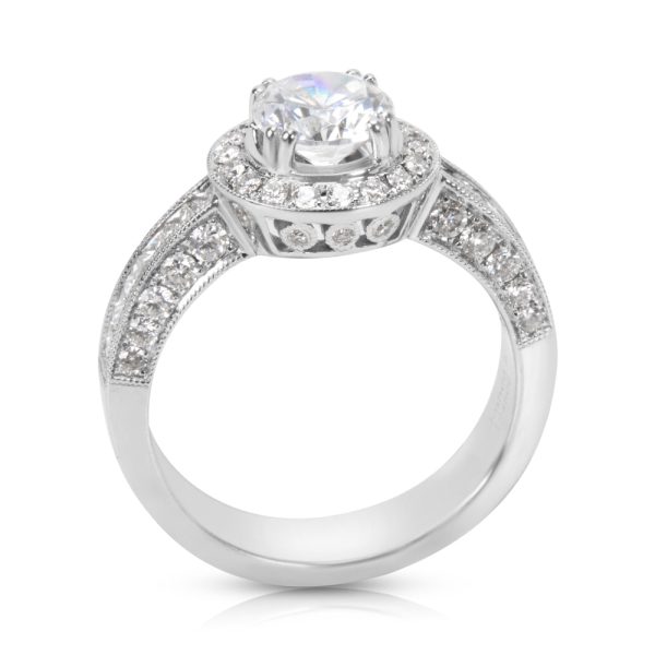 006082 pv BRAND NEW Diamond Halo Engagement Ring Setting in 18K White Gold 080 CTW