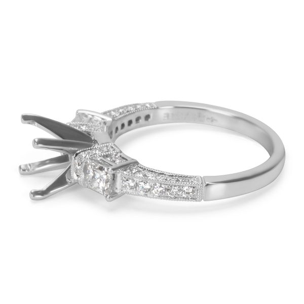 006462 sv BRAND NEW 3 Stone Diamond Engagement Ring Setting in 18KT White Gold 085 CTW