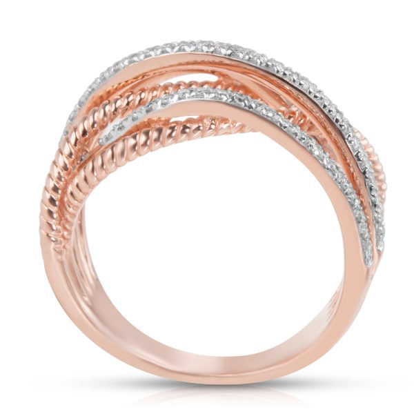 006837 pv 54f00bdd e166 4303 b859 36a3c632319f BRAND NEW Crossover Diamond Ring in 18K White and Rose Gold 176 CTS