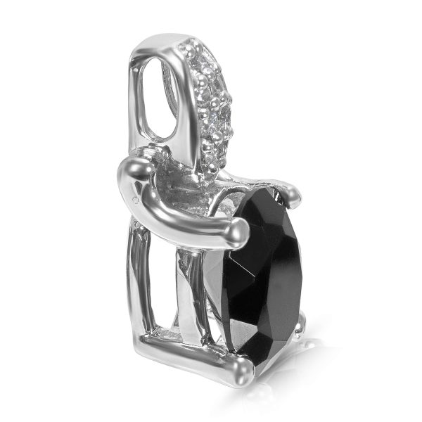 007181 sv 1b7e15c5 666b 48c1 8a2f 7780ca244557 BRAND NEW Black Onyx Pendant in 14K White Gold with Diamonds 007 CTW