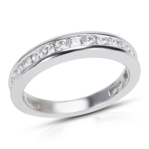 007514 fv BRAND NEW Diamond Channel Set Wedding Band in 14k White Gold 058 CTW