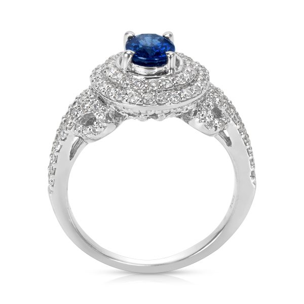 007604 pv 6015f1ff 4010 4661 9d1a a6c3967ed7f4 BRAND NEW Diamond Sapphire Double Halo Fashion Ring in 14k WG 065 CTW