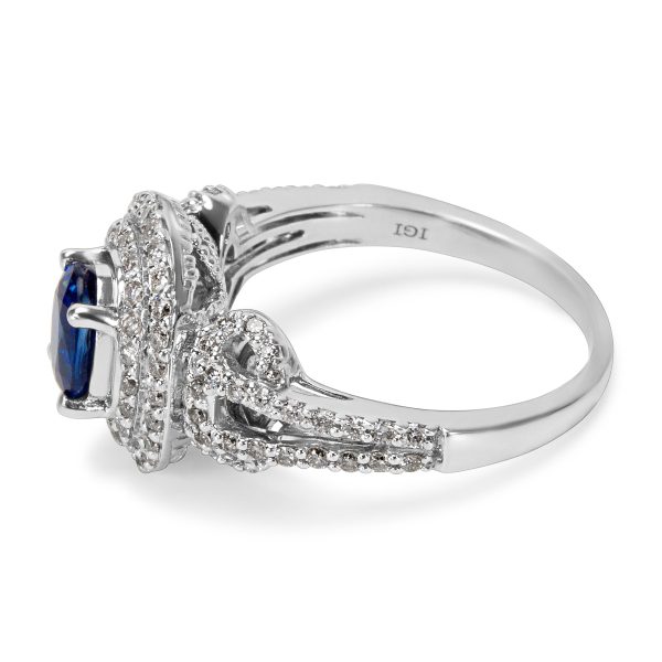 007604 sv ebf34b3c 984a 416f 97fd ca768864b4d2 BRAND NEW Diamond Sapphire Double Halo Fashion Ring in 14k WG 065 CTW