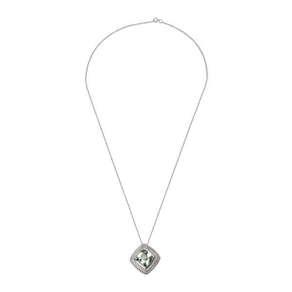 008141 pv 7ae36140 1c79 4847 81e2 c9e99c41d63b Diamond Green Amethyst Gemstone Pendant in 14KT White Gold 468ctw