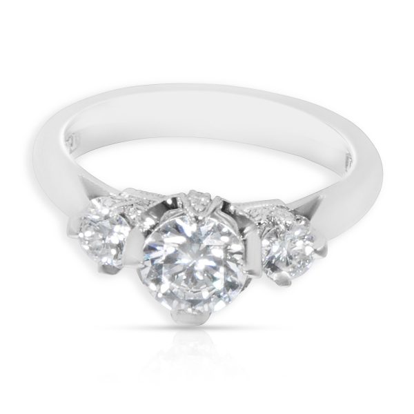 008986 fv Tacori 3 Stone Engagement Ring Setting in Platinum 12 CTW HT 2314